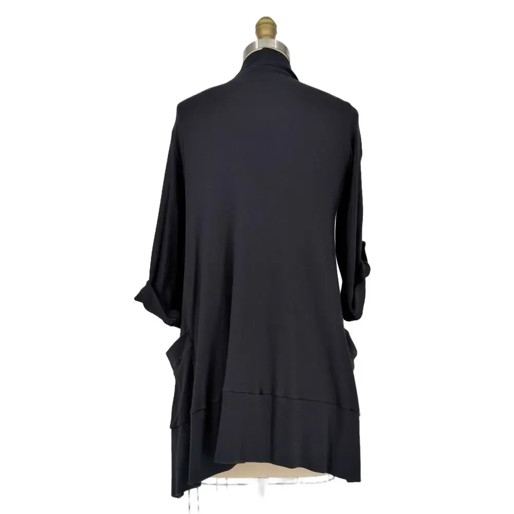 Splendid Open Front Roll Tab Sleeve Longline Cardigan size XS Pima Cotton Modal